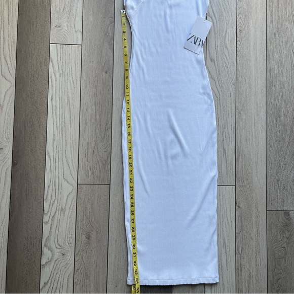 Zara White Sleeveless Bodycon Midi Dress - Picture 4 of 5